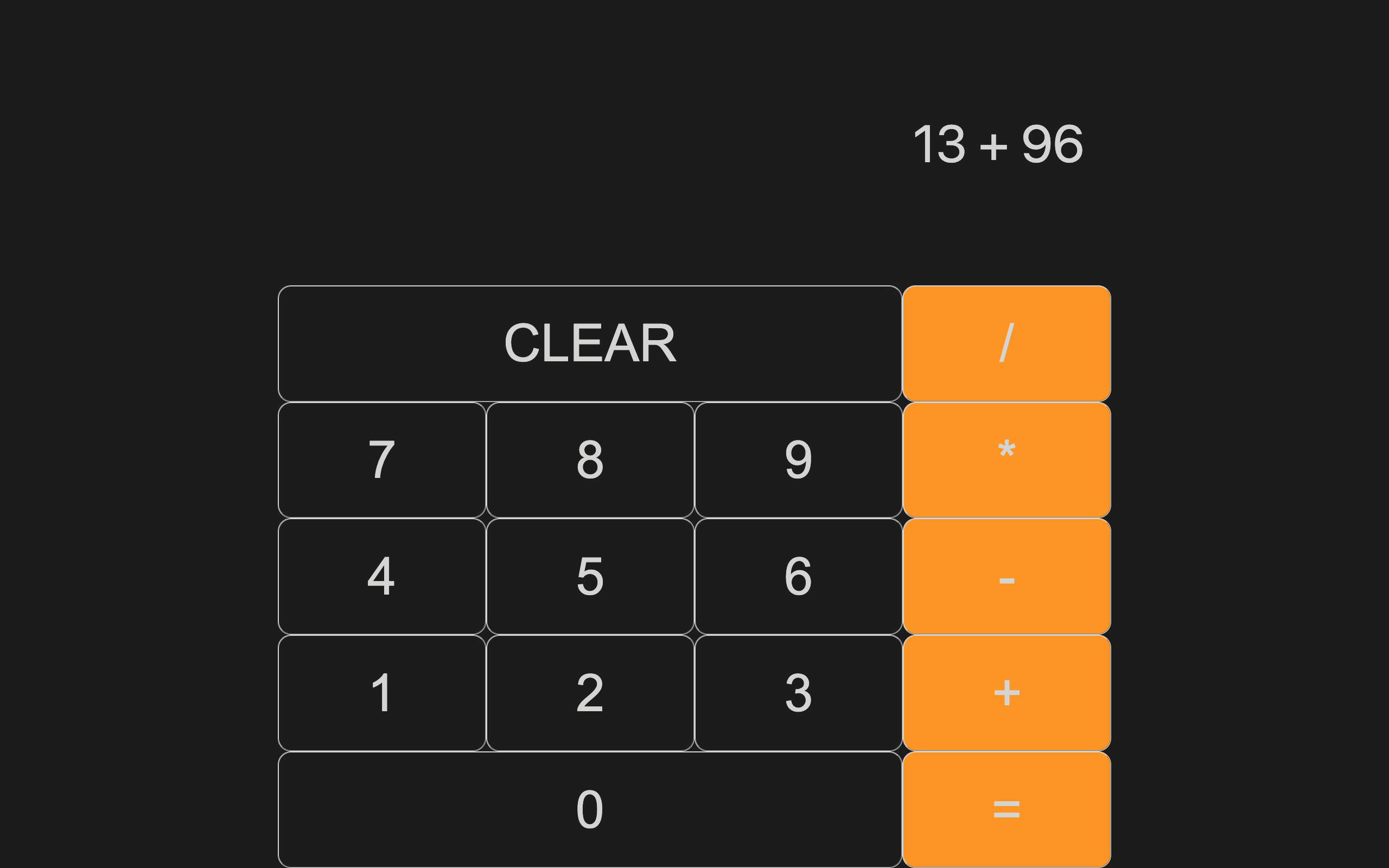 Screenshot of my calculator I created while studying The Odin Project